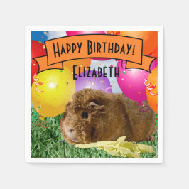 Barns födelsedag i Namn Guinea Gris Party Pappersservett