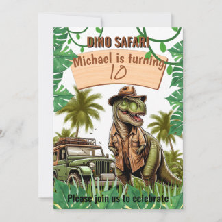 Barns födelsedag inbjudan: Dino Safari, QR-kod Inbjudningar