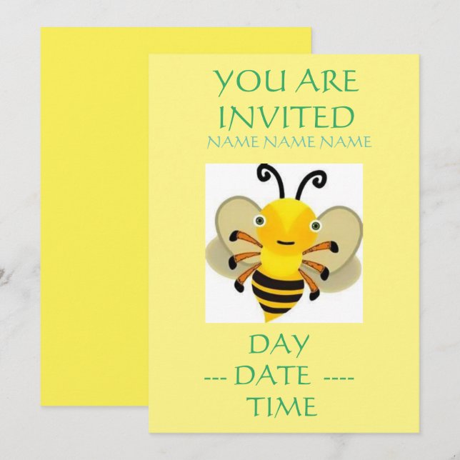 barns födelsedag inbjudningar (Fram/baksida)