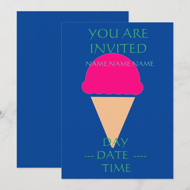 barns födelsedag inbjudningar (Fram/baksida)