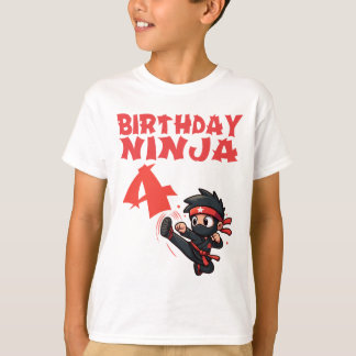 Barns födelsedag Ninja - 4 år gammal T Shirt