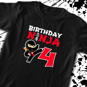 Barns födelsedag Ninja - 4 års Party-tema T Shirt