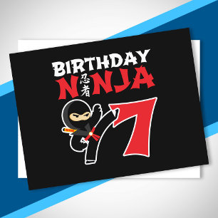 Barns födelsedag Ninja - 7 års Party-tema Vykort