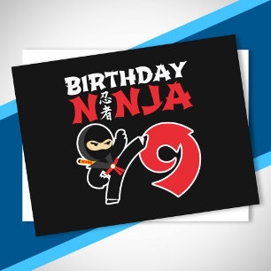 Barns födelsedag Ninja - 9 års Party-tema Vykort
