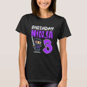 Barns födelsedag Ninja i 3 år gamla lilla Ninja 3 T Shirt