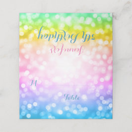 Barns födelsedag Party Escort Card Unicorn Rainbow Placeringskort