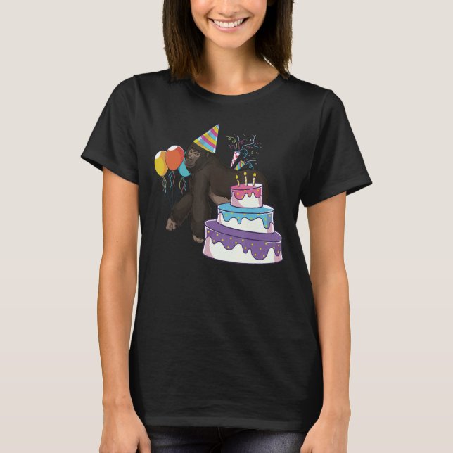 Barns födelsedag Party Gorilla Älskare Ape Monkey  T Shirt (Framsida)