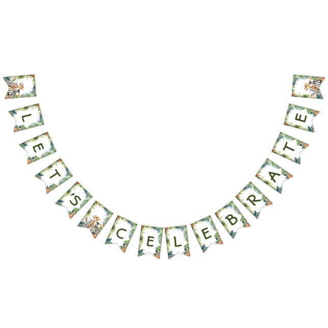 Barns födelsedag Party Jungle Safari Animals for B Vimplar (Alla)