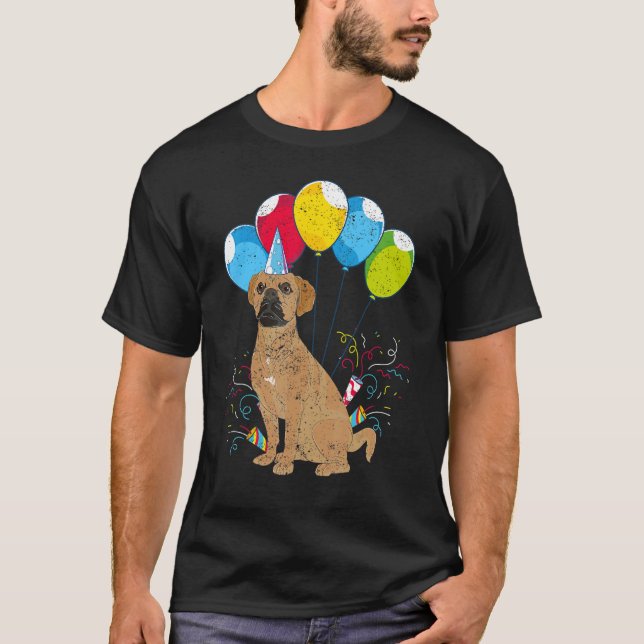 Barns födelsedag Party Pet Animal Hund Pugg Pugg T Shirt (Framsida)