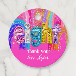 Barns födelsedag Rainbow Party Design Gåvor Etiketter