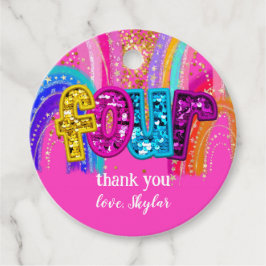 Barns födelsedag Rainbow Party Design Gåvor Etiketter