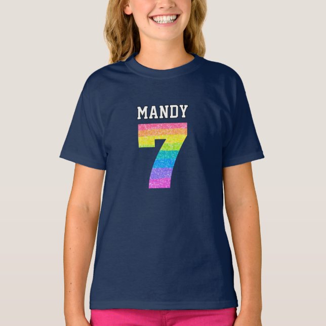 Barns födelsedag Rainbow Party T Shirt (Framsida)