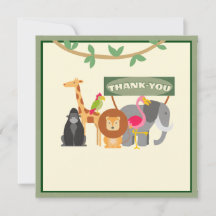 Barns födelsedag Safari - kort för stort tack