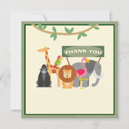 Barns födelsedag Safari - kort för stort tack