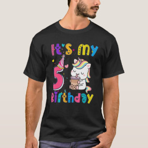 Barns födelsedag-tjejen Unicorn 5th är 5 år gammal T Shirt