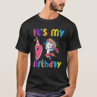 Barns födelsedag-tjejen Unicorn 9th är 9 år gammal