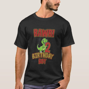 Barns födelsedag Trex Dinosaur 2:a födelsedagstjup T Shirt