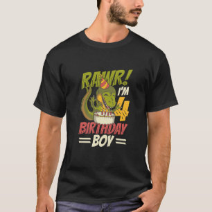 Barns födelsedag Trex Dinosaur 4e födelsedagen Boy T Shirt