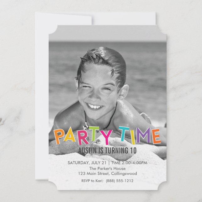 Barns födelsedaginbjudan (fotoet) inbjudningar (Framsida)