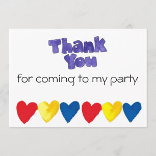 Barns födelsedagpartytack cards personlig mig tack kort