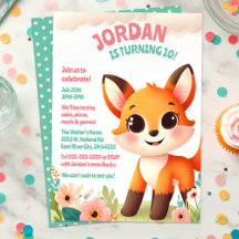 Barns Födelsedagsfest för "Cute Little Fox"
