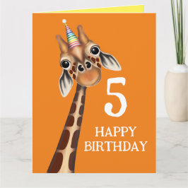 Barns födelsedagskort med hög ålder - Giraffe Kort