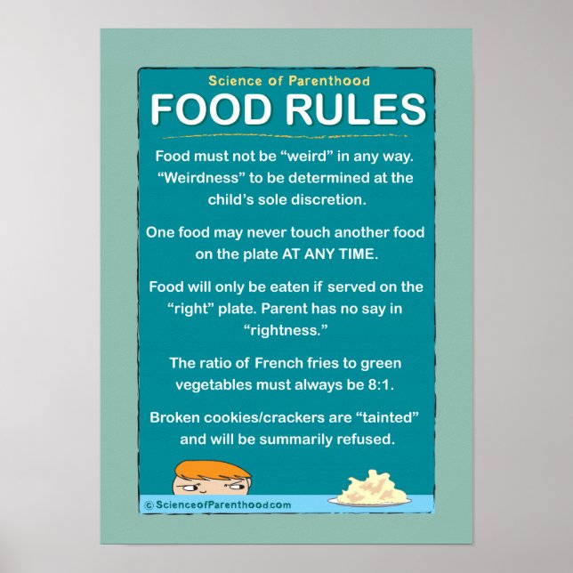 Barns Food Regler #1 (blå grönt) Poster (Framsidan)