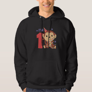 Barns första födelsedag, apa För barn en födelseda Hoodie