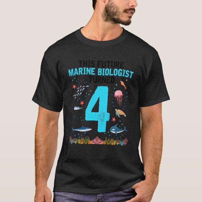 Barns framtida marinbiologer för havets bir t shirt (Framsida)