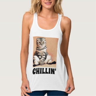 BARNS FUNNY CAT T-SHIRTS LINNE MED RACERBACK