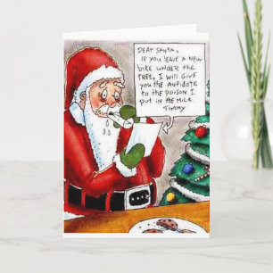 Barns gifthot till det Santa hälsningkortet Helgkort