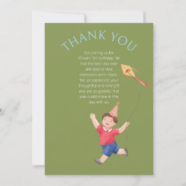 Barns Grönt Birthday Boy-Tack Picnic Card Tack Kort