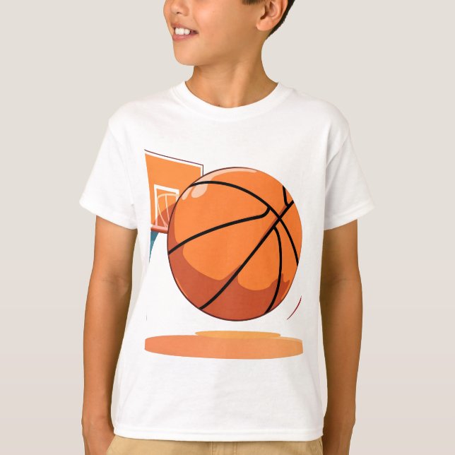 Barns grundläggande T-Shirt - Big Basketball (Framsida)