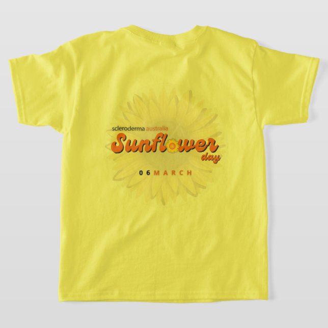 Barns grundläggande T-Shirt - Nationell solrosdag (Laydown baksida )