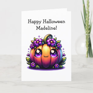 Barns Halloween Pumpkin and Coloring Page Kort