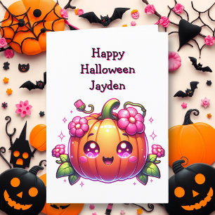 Barns Halloween Pumpkin Coloring Page Kort