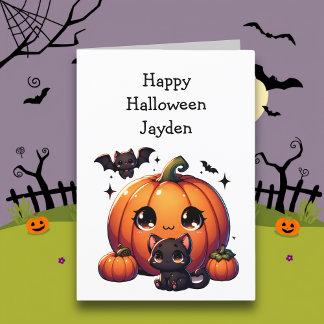 Barns Halloween Pumpkin Coloring Page Kort