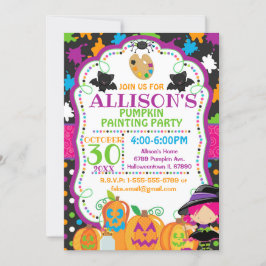 Barns Halloween Pumpkin Painting Party Inbjudningar