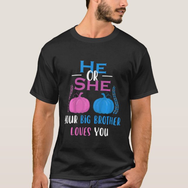 Barns han eller hon din storebror Kärlek du Gender T Shirt (Framsida)