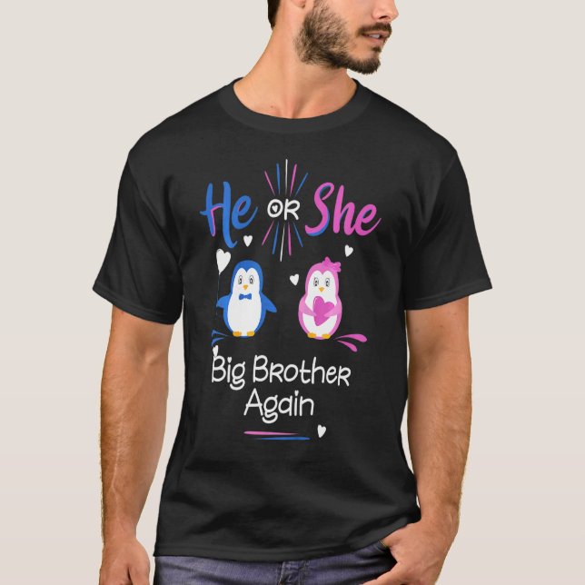 Barns han eller hon storebror igen Penguin Gender  T Shirt (Framsida)