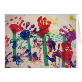 Barns handprintträdgård hälsningskort