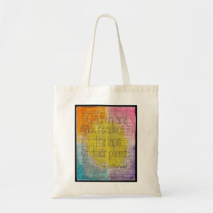 Barns hänger lös den Themed totot för litterära Tygkasse