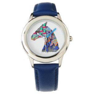 Barns häst huvud med Riders Wrist Watch Armbandsur