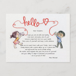 Barns Hej från Lärarvykort Vykort