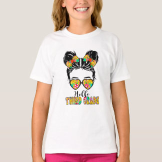 Barns Hej tredje Klass Messy Bow Girls tredje Klas T Shirt