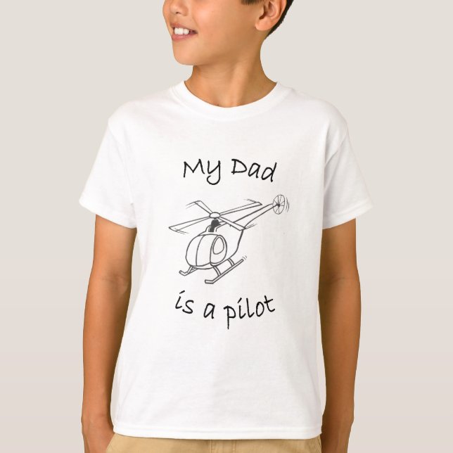 Barns helikoptertshirt-Pappa Tee Shirt (Framsida)