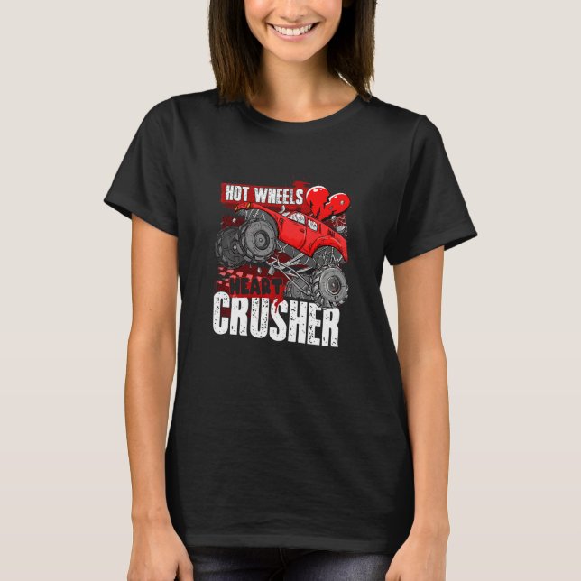 Barns Hett Wheel Valentines day Hearts Crusher Mon T Shirt (Framsida)