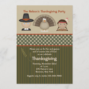 Barns inbjudan för thanksgivingparty