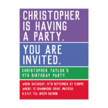 Barns inbjudan till 4e födelsedagen-partiet