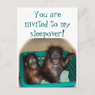 Barns inbjudan till Party Sleepover Vykort
